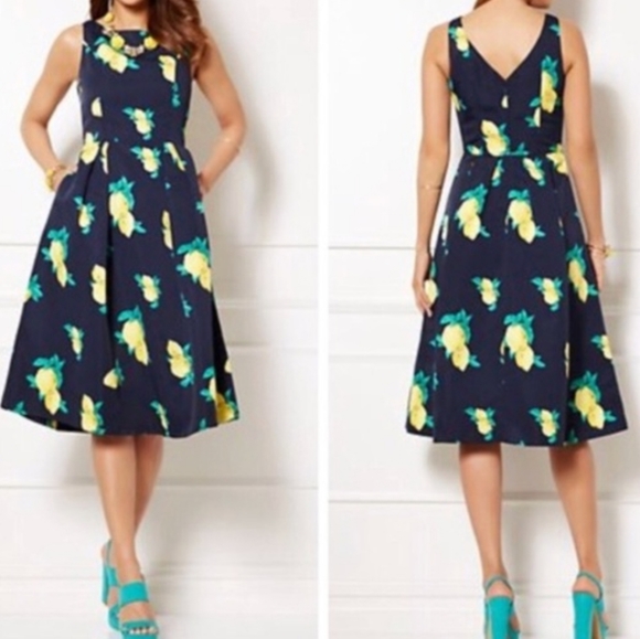eva mendes for New York & Company Dresses & Skirts - Eva Mendes Lemon print Felicity dress